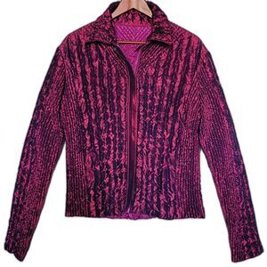 UbU Pink Purple Iridescent Crinkle Jacket Reversible Artsy Maximalist M